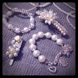 Bracelets and broche & hair clip